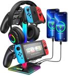 RGB Gaming Headphones Stand with 2 