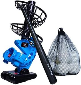 Furlihong 380BH Baseball Pitching Machine, Battery Powered, Angle Adjustable, Comes with Bat and One Dozen Training Balls, for Kids and Beginner