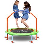 CLORIS 38in Folding Trampoline Rebounder Fitness Trampoline with Adjustable Foam Handle for Kids, with safty Padded Cover Best Gift for Kids (38in-Green)