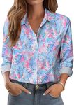 Zeagoo Spring Tops for Women Foral Blouses Long Sleeve Button Down Shirts Casual Fashion Collared Clothes