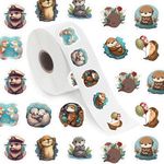 Otter Stickers (500 pcs), 10 Sheets Aesthetics Cartoon Decal Roll Self Adhesive Seals for Kids Girls Boys Teen Birthday Party Decoration Water Bottle Laptop Scrapbook Cards Envelope