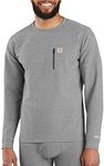 Carhartt Men's Size Force Heavyweight Thermal Base Layer Long Sleeve Pocket Shirt, Shadow Heather, 2X-Large Tall