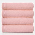 GC GAVENO CAVAILIA Large Towels Bath Sheet - Highly Absorbent Egyptian Cotton Towel Set - 4 Pack Extra Soft Blush Pink - Quick Dry Sheets - 450 GSM Washable Towels, 75 X 135 Cm