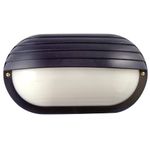 Sunlite 47208-SU DOD/EBH/BK/FR/MED Decorative Outdoor Eurostyle Oblong Hooded Polycarbonate Fixture, Black Finish, Frosted Lens