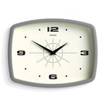 JONES CLOCKS® Movie wall clock | Retro rectangular clock | 25cm | Grey | Cool designer look for kitchen, living room or office