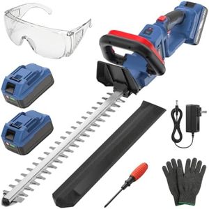 OGERY 20-Inch Brushless Cordless Hedge Trimmer with 2×3.0Ah Battery, 21V Electric Bush & Shrub Trimmer with Display, 2-Speed Control, 180° Rotatable Handle, Dual-Safety Switch for Garden Yard Care