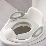 Aufun Children's Toilet Seat, Baby Potty Training Toilet Trainer for Boys and Girls 12 Months to 8 Years, Fits Round and Oval Toilets with Handle and Splash Guard (White)