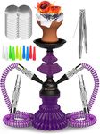 M. ROSENFELD Hookah Set with 2 Hose 11" Premium Portable Mini Hookah Complete Set Hookah Glass Vase - Premium Hookah Set with 2 Hose 11" Premium Portable Mini Hookah Complete Set Hookah Glass Vase