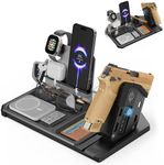 ONNAIS Tactical Gear EDC Stand - Detachable One-Hand Quick-Access Biometric Gun Trigger Lock, All-in-One Desk & Nightstand Organizer with Phone Stand, Gun Accessories & Birthday Gifts for Men