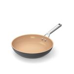 Ninja Extended Life 24cm Ceramic Frying Pan, Non-Stick (No PFAs, PFOAs, Lead or Cadmium), Induction Compatible, Stainless Steel Handle, Oven Safe to 285°C, Terracotta & Grey, CW90024UK