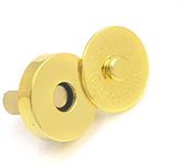 Croatia® Premium Strong Grip Round Magnetic Button Clasp Snaps - Purses, Bags, Clothes - No Tools Required - Size: 18mm Pack of 10 Set (Gold)