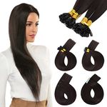 Yamel Training Hair, Keratin Fusion U Tip Hair Extensions Medium Brown Straight 16 Inch 100g Synthetic Hair Extensions for Training