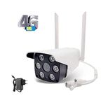 PKST 4G 3G Sim Outdoor CCTV Bullet Camera| Wide Angle View and Colored Night Vision | IP66 Waterproof Camera | Two Way Audio | Support Cloud Storage and SD Card Upto 128 GB| White