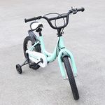 16 Inch Children's Bicycle Unisex Bicycle with Auxiliary Wheel Carbon Steel Alloy Yellow/Pink/Green (Green)