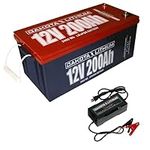 Dakota Lithium - 12V 200Ah LiFePO4 Deep Cycle Battery with Charger - 11 Year USA Warranty, 2000+ Cycles - for Electric Vehicles, Marine, Solar, RVs, Golf Carts, Powerwall, Off Grid - 1 Pack…