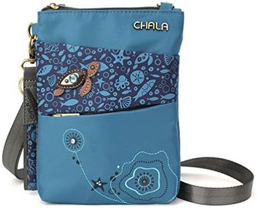 CHALA RFID Cell Phone Purse - Women Nylon/Faux Leather Xbody Handbag with Adjustable Strap Venture Evolution, Turquoise, One Size, Venture Evolution X-body