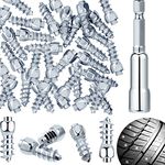 Carbide Screw Tire Studs Wheel Tyre Snow Studs Snow Tire Spikes Trim Screw in Tire Studs with Installation Tool for Car Truck Bicycle Boot Motorcycle ATV SUV Auto Accessories, 12 mm (200 Pieces)