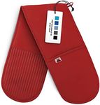 Big Red House Double Oven Mitt with The Heat Resistance of Silicone and Flexibility of Cotton, Recycled Cotton Infill, Terrycloth Lining, 480 F Heat Resistant, Red