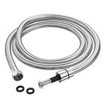 Misounda Shower Hose, 2m/79" Stainless Steel Shower Pipe with Triple Explosion-proof Protection, High Density Universal Flexible Replacement Shower Hose for Bath Taps, Anti-Twist & Leak-Proof, Chrome