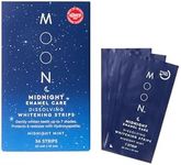 MOON Midnight Teeth Whitening Strips with HA Hydroxyapatite, 7 Shades Whiter in 2 Weeks, 28 Treatments with Dissolvable Strips, Enamel-Safe Formula, Gentle on Sensitive Teeth, Vegan, 56 Strips