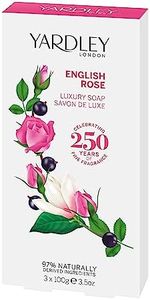 Yardley English Rose Luxury Bar Soap Set for Women, 3 Count