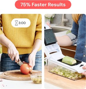 12-in-1 Vegetable Chopper – White Multi-Function Food Dicer