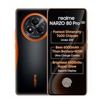 realme NARZO 80 Pro 5G (Nitro Orange,8GB+256GB) | Segment's 1st MediaTek Dimensity 7400 Chipset | 6000mAh Titan Battery + 80W Ultra Charge | 4500nits HyperGlow Esports Display | IP69 Waterproof