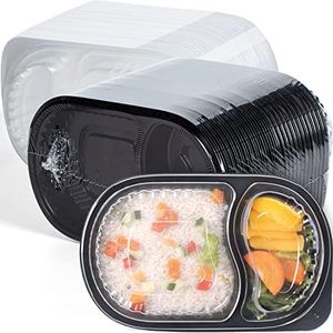 YANGRUI To Go Container, Shrink Wrap 35 Pack 21 oz Reusable Machine Washable Extra Thick BPA Free Meal Prep Containers Microwave Freezer Safe Leak Proof Take Out Containers