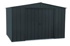 Duramax TOP Shed 10 x 8 (7.83 m2) Metal Garden Storage Shed, Made of Hot-Dipped Galvanized Steel, Strong Reinforced Roof Structure, Maintenance-Free & Weatherproof Metal Garden Shed, Anthracite