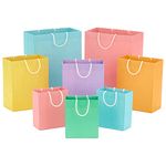 Hallmark Easter Gift Bag Assortment (8 Bags: 3 Small 6", 3 Medium 9", 2 Large 13") Pastel Blue, Pink, Yellow, Purple, Orange, Green for Birthdays, Baby Gifts, Bridal Showers and More