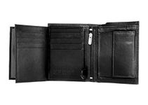 Mens RFID Blocking Soft Real Leather Wallet Billfold Coin Pocket Purse 503 (Black)