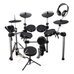 Carlsbro CSD600 Electric Drum Set with Quiet Mesh Electronic Pads, Stool and Headphones - 9 Piece Kit inc Cymbals, Digital USB MIDI