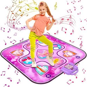 Dance Mat Toys for 3 4 5 6 7 8 9 10+ Year Old Girls Birthday Gifts, Musical Dance Mat for Kids, Dance Pad with 6 Game Modes, Built-in Music, Adjustable Volume, Christmas Birthday Gifts for Boys Girls