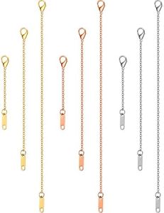 MTLEE 18K Gold Plated Necklace Extender Rose Gold Silver Chain Extenders Jewelry Extenders Delicate Choker Extender Stainless Steel Anklet Extender with Clasp, 2/4/6 Inches, Stainless Steel,