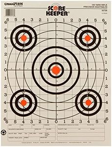 Champion Traps and Targets, Orange Bullseye Targets, 100yd Rifle Sight-in (Per 12)