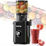 Cold Press Juicer, INOVIVA Juicer Machines with 1.5L Extra Large Feed Chute for Whole Vegetables & Fruits, Slow Masticating Juicer High Juice Yield, Self Feeding, Dishwasher Safe, Easy to Clean, Black