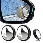 Uni-Fine 2Pcs 360° Rotatable Blind Spot Mirror for Car, HD Crystal Glass Wide Angle Wing Mirror Waterproof Durable Traffic Safety(black)