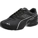 PUMA Men's Tazon 6 Wide Fracture Sneaker, Black, 9 Wide