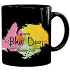 blinkNshop Coffee Mug for Bhai Dooj Dowali Rakhi Printed Ceramic Cup 325 ML (Black) Gift for Brother, Sisters, Cousins, Family, Friends