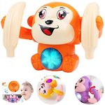 SaleOn Monkey Toy Sensor On-Off Dancing Spinning Rolling Tumble Monkey Toys For Kids Banana Monkey With Light And Musical Battery Not Included, Multicolor