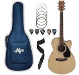 Yamaha FS80C Acoustic Guitar Cutaway Concert Body With Mexa Sponge Bag, Guitar Belt, Guitar Stand, String Set & Plectrums.(NT)