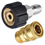 Pressure Washer Quick Connect, M22 15mm Quick Connect, 3/8 in Pressure Washer Hose Adapter for High Pressure Washer Hose, 5000 PSI Power Washer Quick Connect