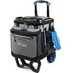 TEJAL Arctic Zone Titan Deep Freeze Rolling Cooler - High Performance - 60 Can Capacity (Blue) with Single Canvas Zipper Tool Bag Pouch(16Oz), Pouch Color May Vary