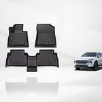 KELCSEECS Floor Mats Custom for Hyundai Santa Fe Hybrid 2021 2022 2023/Plug-In Hybrid 2022 2023 Waterproof Car Mats All Weather Guard Mats TPE Automotive Floor Liners Front &Rear Black Accessories