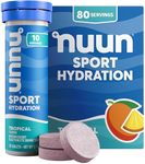 Nuun Sport: Electrolyte-Rich Sports Drink Tablets, Tropical, Box of 8 Tubes (80 servings), Sports Drink for Replenishment of Essential Electrolytes Lost Through Sweat