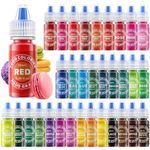 Food Coloring, Nomeca 33 Food Grade Vibrant Colors Food Coloring Liquid Set, Food Dye Color for Baking, Icing, Cookie, Cake Decorating, Easter Egg, DIY Making Supplies Kit - (6 ml (Pack of 33))