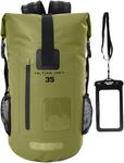 Premium 35L & 55L Waterproof Dry Bag Backpack, Sack with Phone Dry Bag, Perfect for Boating/Kayaking/Hiking/Canoeing/Fishing/Rafting/Swimming/Camping (Army Green, 35 Litre)