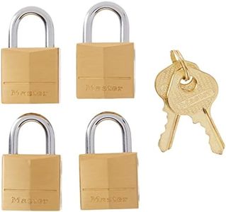 Master Lock Padlock, Solid Brass Lock, 3/4 in. Wide, 120Q (Pack of 4-Keyed Alike)