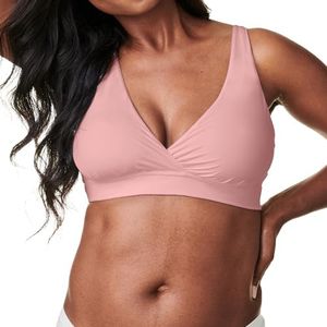 BRAVADO! DESIGNS Women's Ballet Nursing Bra for Breastfeeding Wireless Sleep Maternity Bra, Dusted Peony, Small