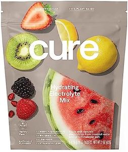 Cure Hydrating Plant Based Electrolyte Mix | Electrolyte Powder for Dehydration Relief | Made with Coconut Water | No Added Sugar | Vegan | Paleo Friendly | 8 Servings Variety Pack